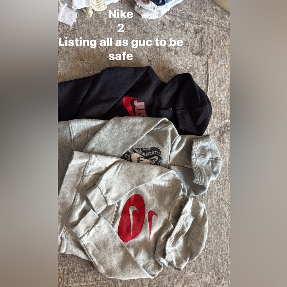 Nike Black and Gray Hoodies with Red Accents